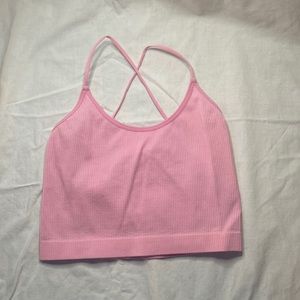 pink bralette/cropped tank (xs)